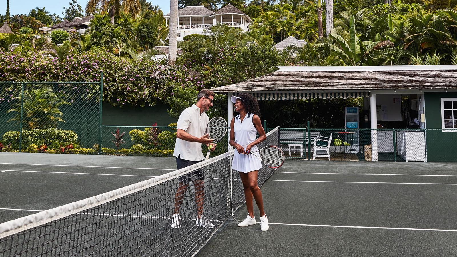 The tennis courts at Round Hill Hotel and Villas, Montego Bay